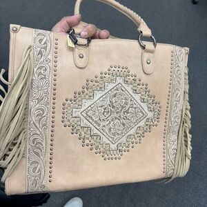 Tan Embroidered Women's Bag